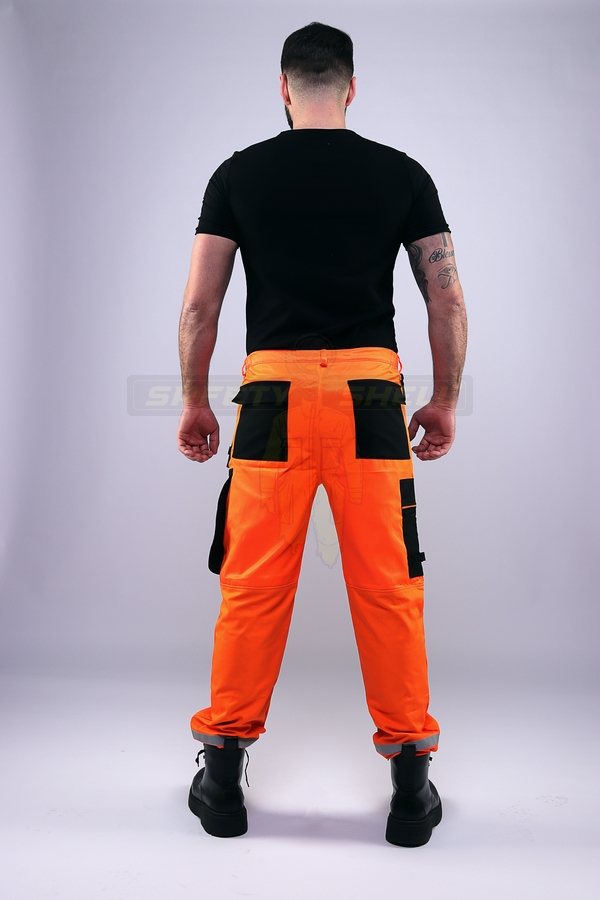 Pantaloni Safety Shell CORE - Orange & Black - imagine 3
