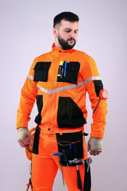 Jacheta Safety Shell CORE – Orange & Black