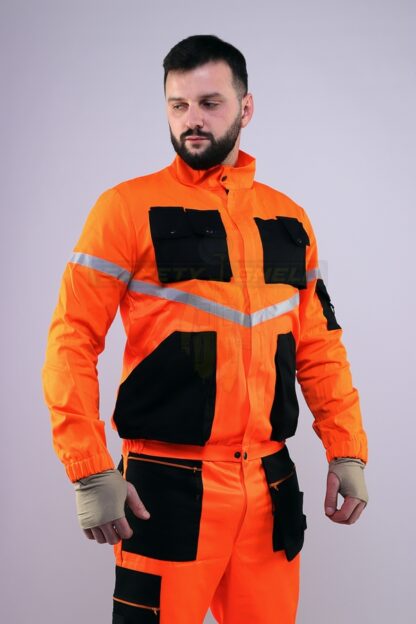 Jacheta Safety Shell CORE – Orange & Black - imagine 3