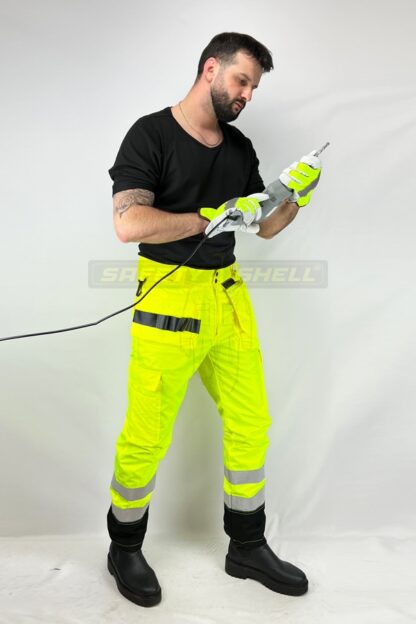 Pantaloni Safety Shell ATELOPUS – Green & Black - imagine 2