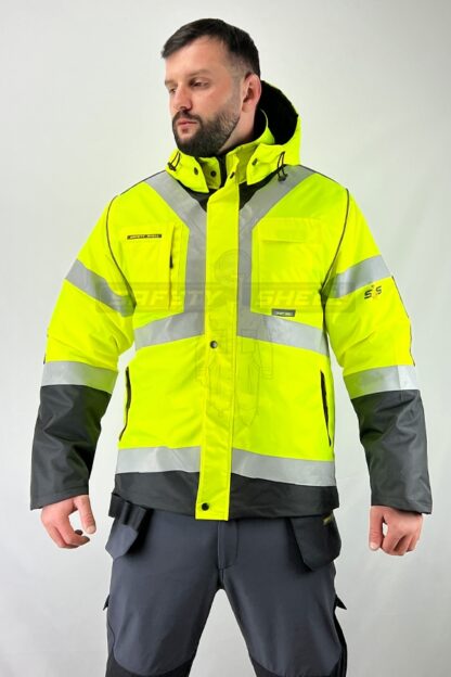 ❄ Geaca captusita Safety Shell Arctic – Green & Black - imagine 2